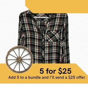 Twik black/white/red plaid shirt